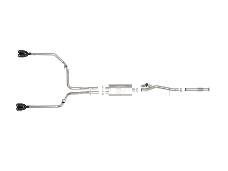 aFe Gemini XV 3in 304 SS Kat-Auspuffanlage mit Cutout 19-21 GM Silverado/Sierra 1500 V8- mit schwarzen Endrohren