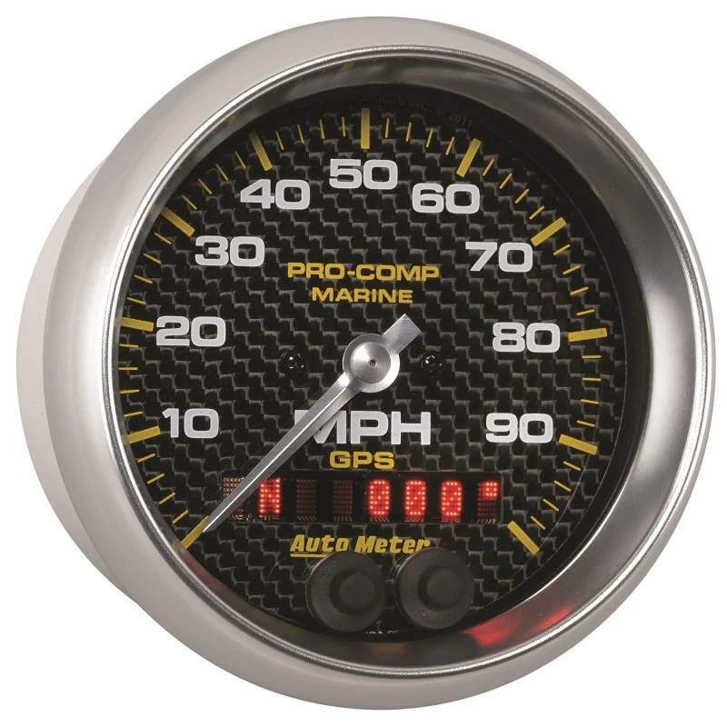 Autometer Marine Carbon Fiber 3-3/8 Zoll 100MPH GPS Geschwindigkeitsmesser