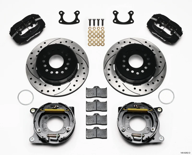 Wilwood Forged Dynalite P/S Park Bremse Kit gebohrt klein Ford 2,50 Zoll Offset