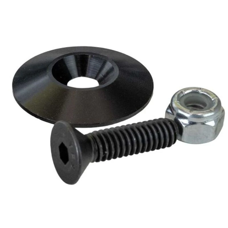 Moroso 1,25 Zoll Kegel-Unterlegscheiben Schwarz eloxiert (10er Pack mit Zubehör)