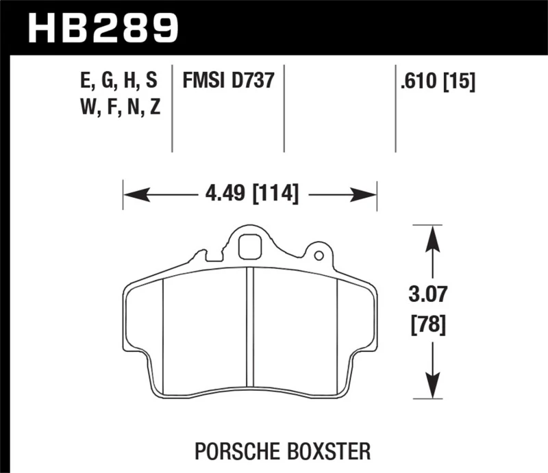 Hawk 97-99 Porsche Boxster 2.5L Basis 4-Kolben-Bremse ER-1 Bremsbeläge