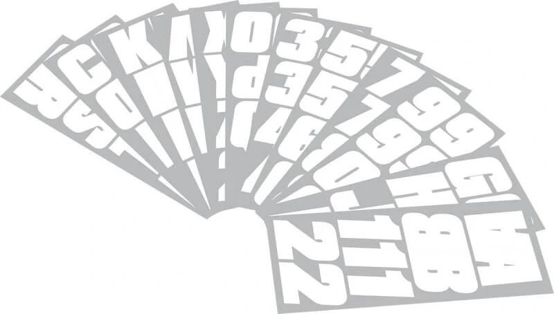 Hardline Snowmobile Lettering Registration Kit 2 in. - 500 Solid White