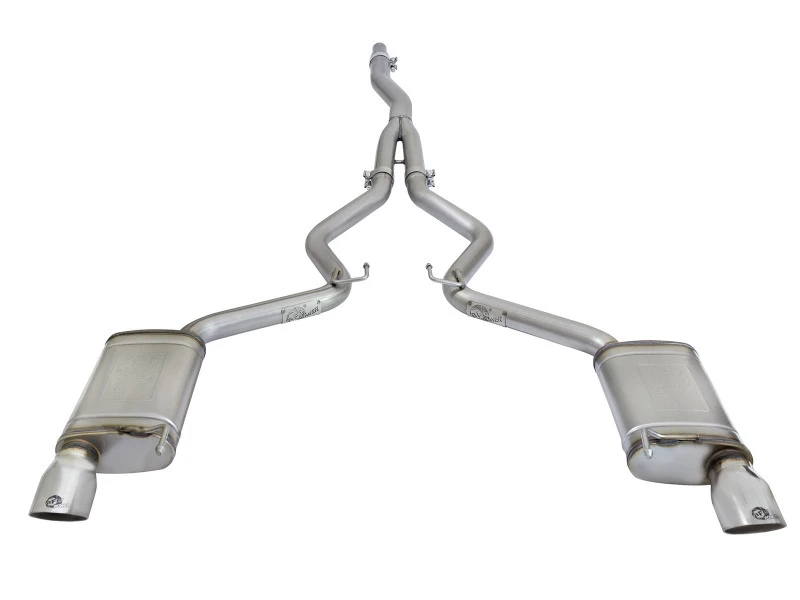aFe MACHForce XP Auspuff Cat-Back SS-304 EXH mit polierten Endstücken 15-16 Ford Mustang EcoBoost 2.3L (t)