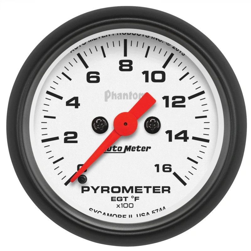 Autometer Phantom 52mm 1600 Deg F Electronic EGT Gauge Kit