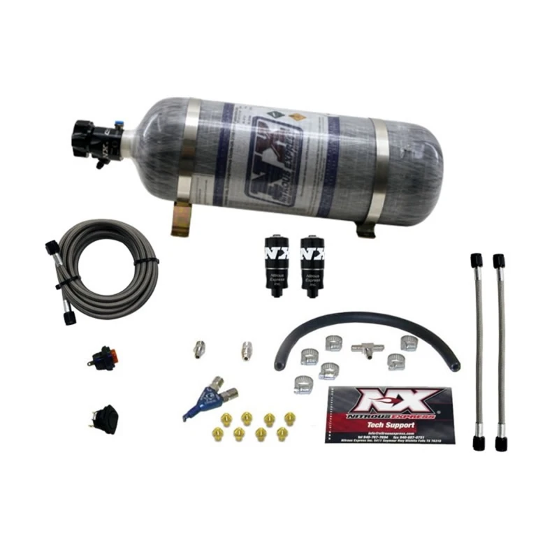 Nitrous Express Hitman EFI Einzel-Düse Piranha NOS-Kit (35-75PS) mit Komposit-Flasche