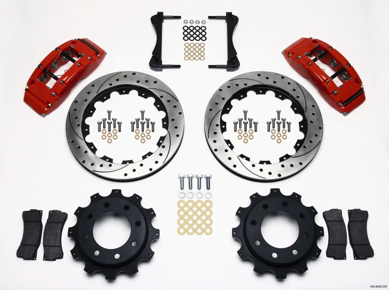 Wilwood TC6R Hinterrad-Kit 16,00 Zoll gebohrt Rot 1999-2010 GM H2 / 2500 4,63 Zentrum