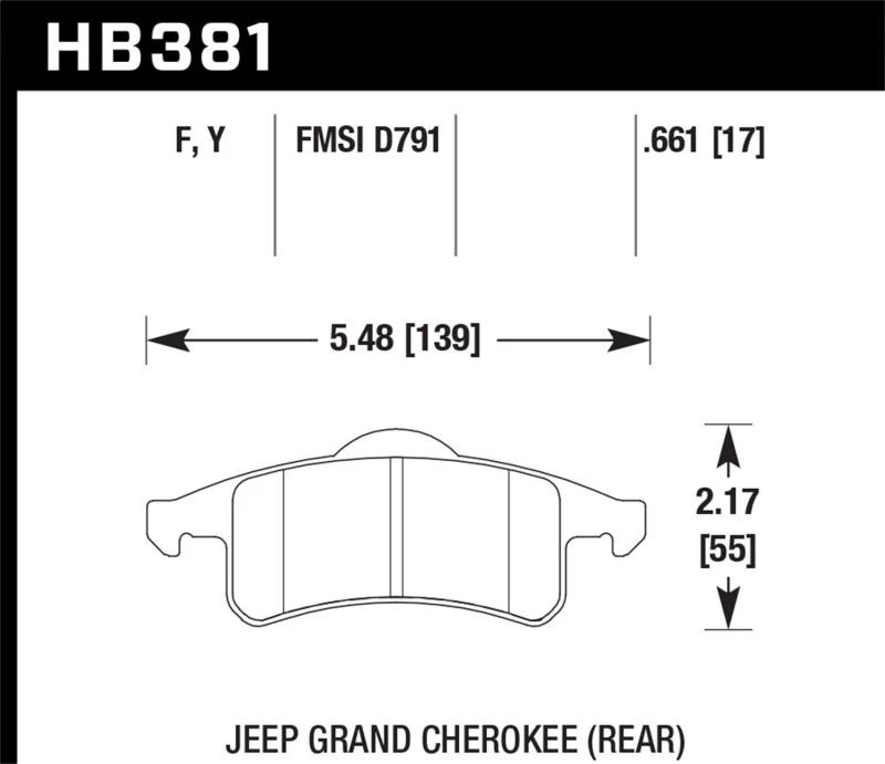 Hawk 99-04 Jeep Grand Cherokee LTS Straßenhintere Bremse-Pads