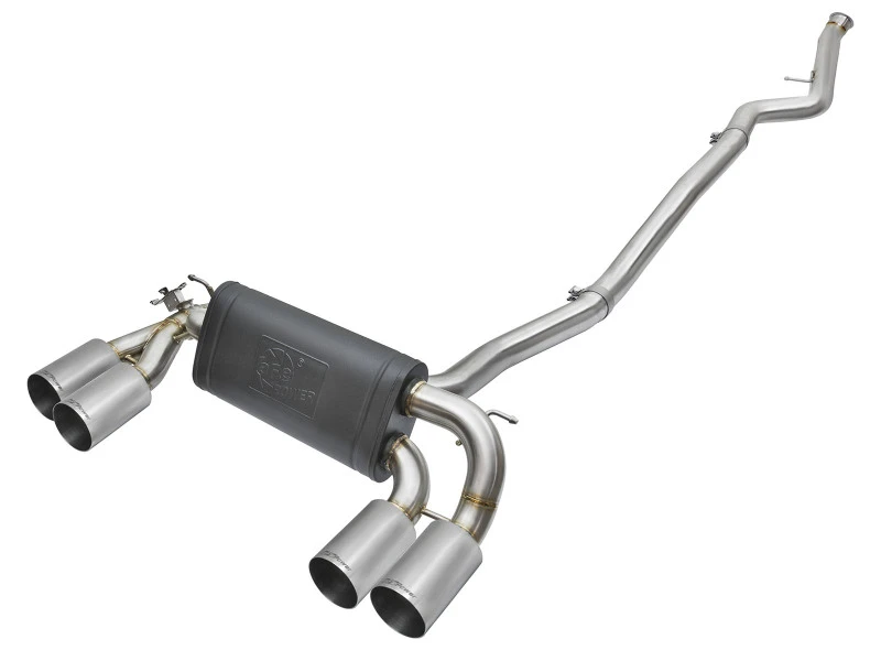 aFe 16-18 BMW M2 L6-3.0L MACH Force-Xp 3in auf 2,5in 304 SS Kat-Back Auspuffsystem-Quad Polierte Endrohre