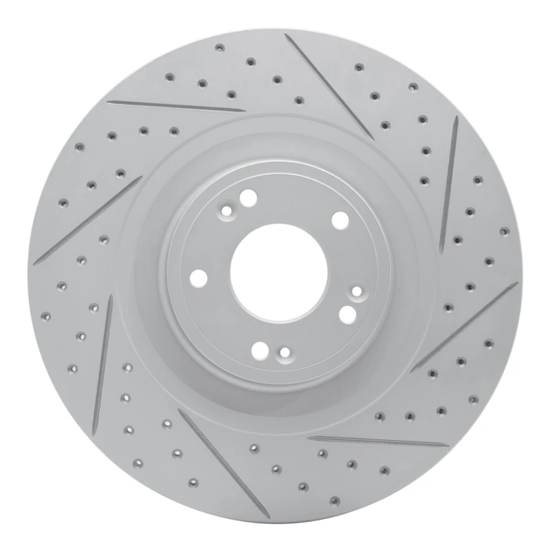 DFC 12-17 Genesis G80 Front Right Drilled & Slotted Geoperformance Rotor