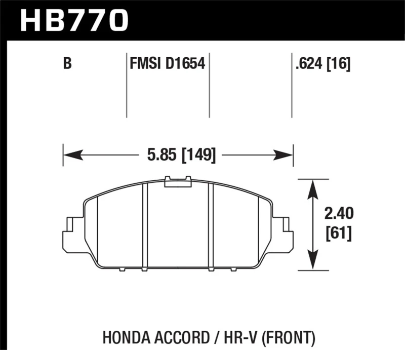 Hawk 13-17 Honda Accord HPS 5.0 Vordere Bremse Beläge