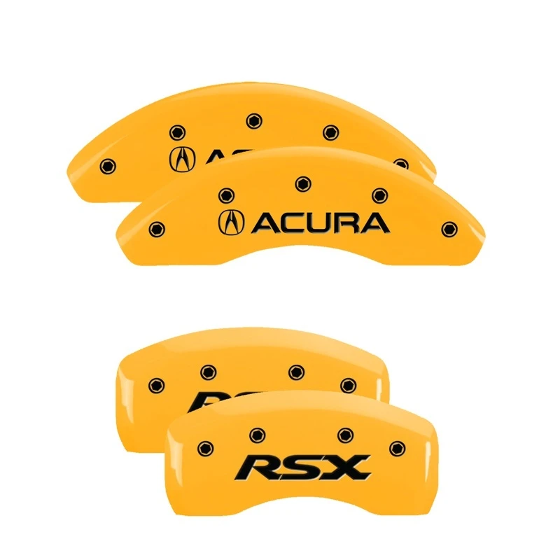 MGP 4 Bremssattel-Abdeckungen Graviert Vorne Acura Hinten RSX Gelb Finish Schwarz Char 2003 Acura RSX