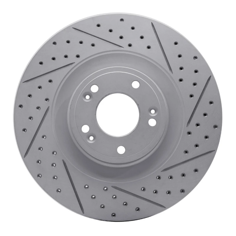 DFC 11-17 Genesis G80 Front Right Drilled & Slotted Geoperformance Rotor