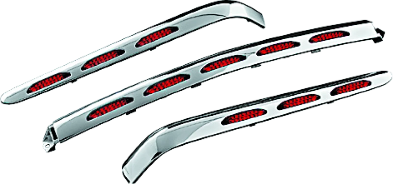 Kuryakyn L.E.D. Trunk Molding für 01-10 GL1800 Chrom mit rotem Glas