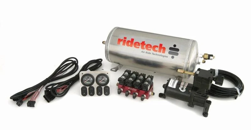 Ridetech 3-Gallonen-4-Wege-Analog-Luftfahrwerk-Kompressor-Niveauregulierungssystem