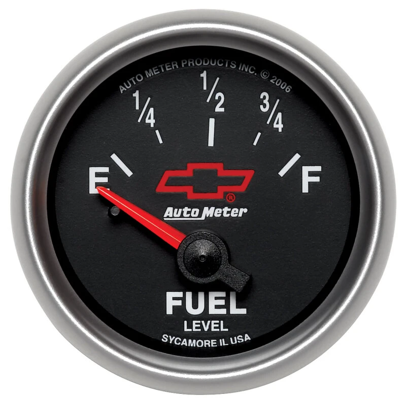 Autometer GM Bowtie Black 2-1/16 Fuel Level, 0-90 , Air-Core 8-18V