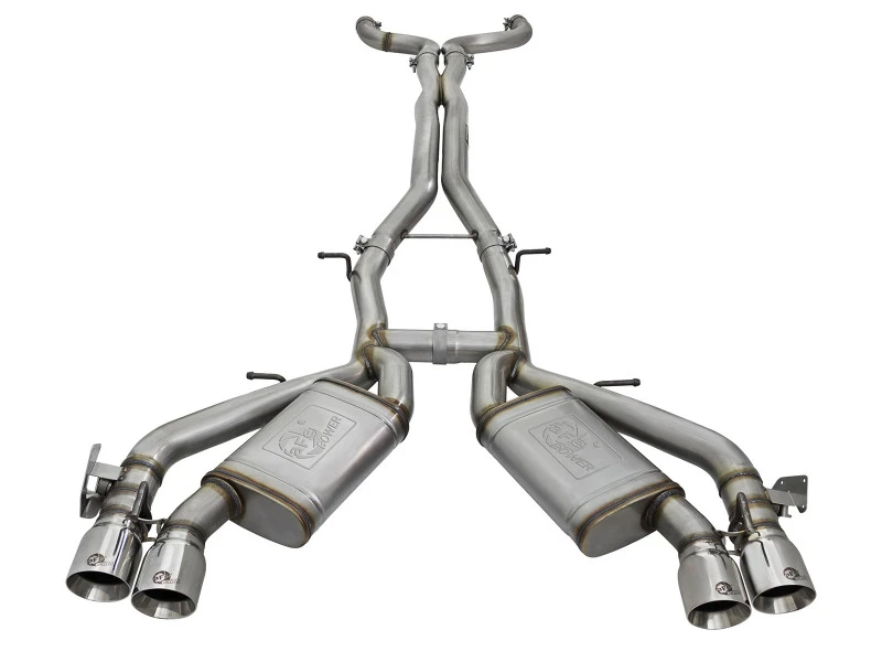 aFe MACHForce XP 3-Zoll-Edelstahl-Kat-Back-Abgasanlage 16-17 Chevy Camaro SS V8-6.2L