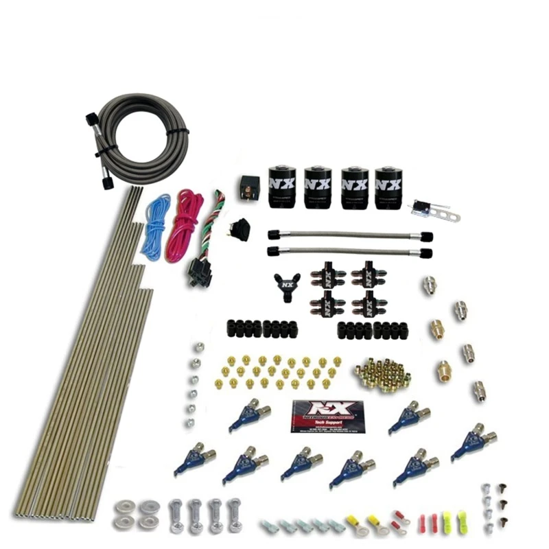 Nitrous Express 8 Zyl Piranha Direct Port 4 Solenoids Nitrous Kit (200-500PS EFI Jets) ohne Flasche