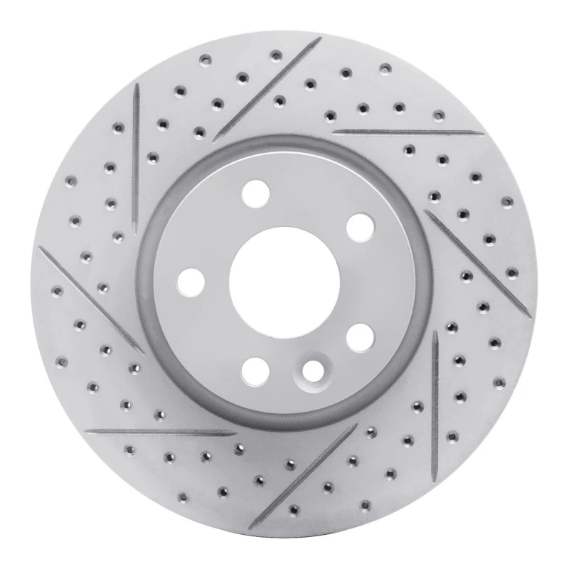 DFC 07-18 Land Rover Range Rover Evoque Front Left Drilled & Slotted Geoperformance Rotor