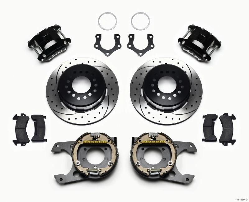 Wilwood D154 P/S Parkbremse-Kit gebohrt Mopar/Dana 2,36 Zoll Off mit Snap Ring Brng