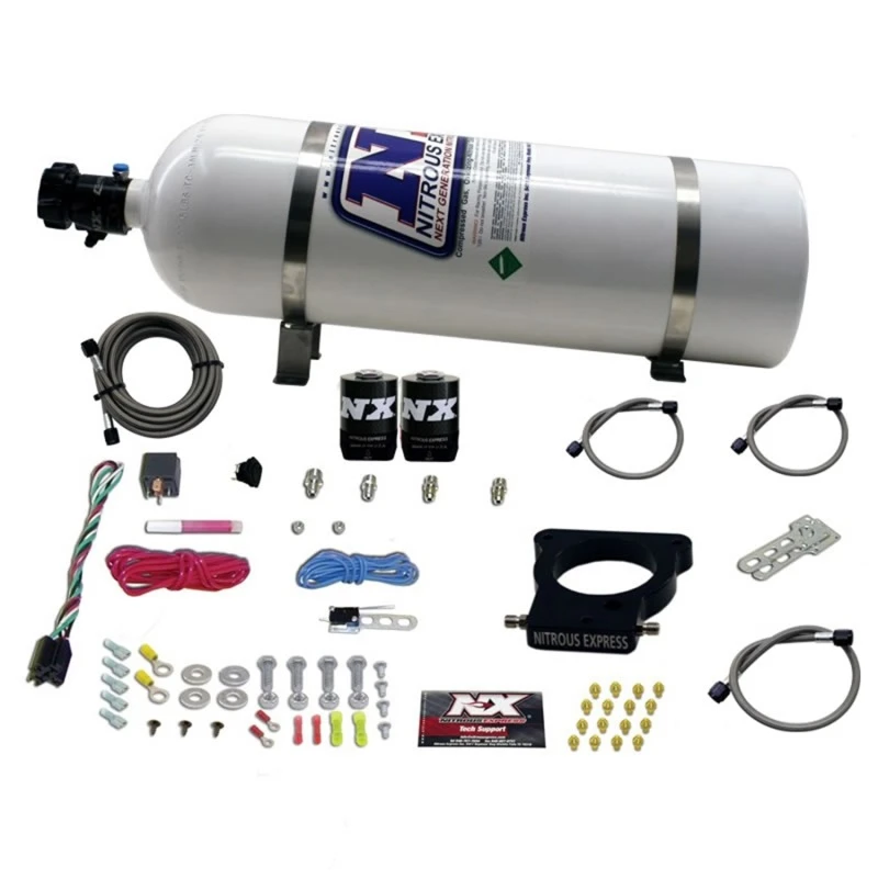 Nitrous Express GM LS 78mm 3-Bolzen Nitrous Plate Kit (50-350PS) mit 15lb Flasche