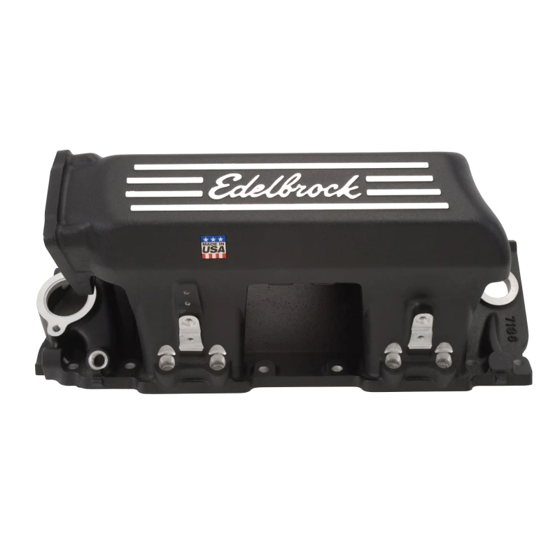 Edelbrock Ansaugkrümmer EFI Pro-Flo XT BB Chevy Rechteckige Port Köpfe Schwarz Pulverbeschichtet
