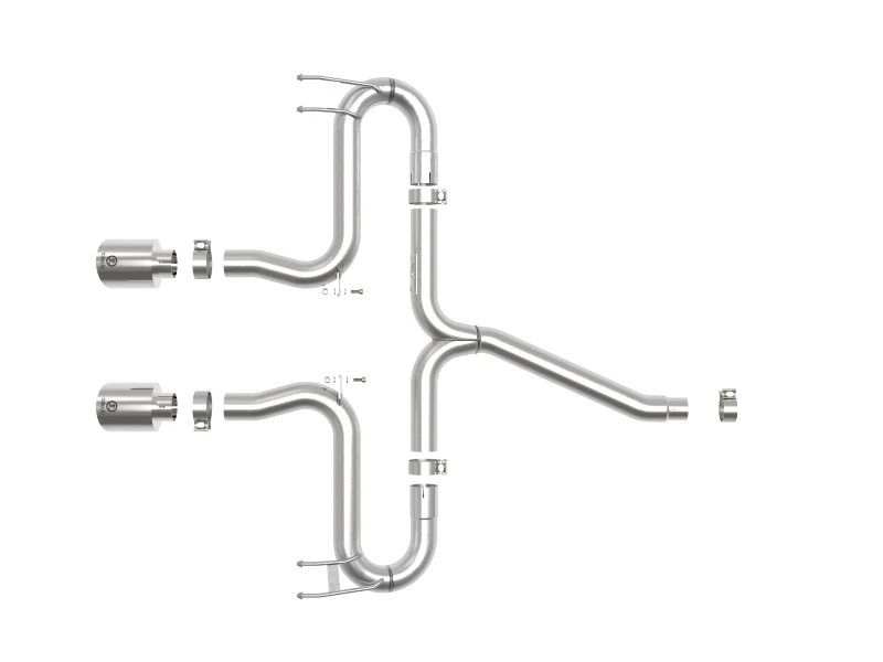 aFe Takeda 2-1/2 Zoll 304 SS Axle-Back Auspuffanlage mit polierten Endrohren 17-20 Honda Civic Sport L4-1.5L (t)