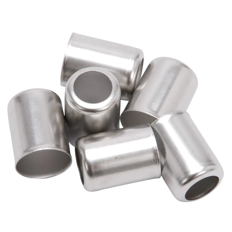 Russell Performance -10 AN Edelstahl Crimp Collars (Aussendurchmesser 0,825) (6 Stück pro Pack)