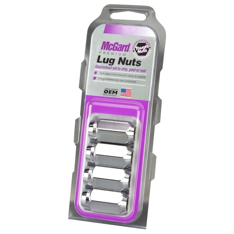 McGard Hex Schlossmutter (Kegelsitz) M14X1,5 / 22mm Sechskant / 1,635 Zoll Länge (4-Stück) - Chrom