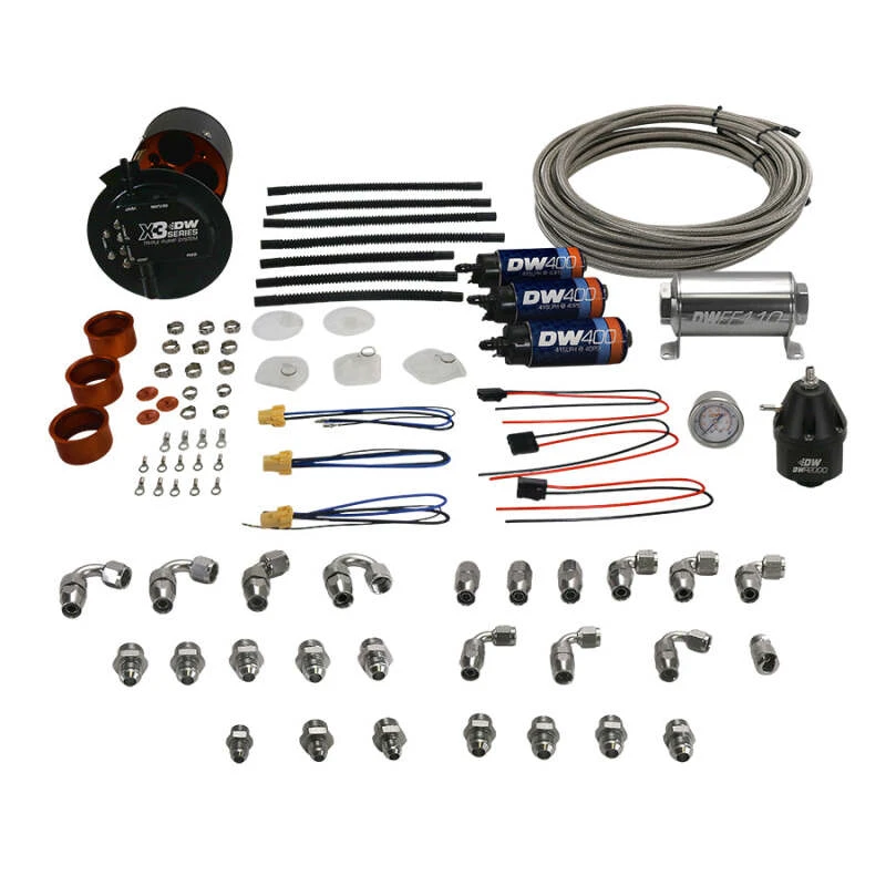 DeatschWerks 2015+ Ford F150 Coyote X3-Serie Kraftstoffpumpenmodul mit dreifach DW400 Kraftstoffpumpen und Rohrleitungen