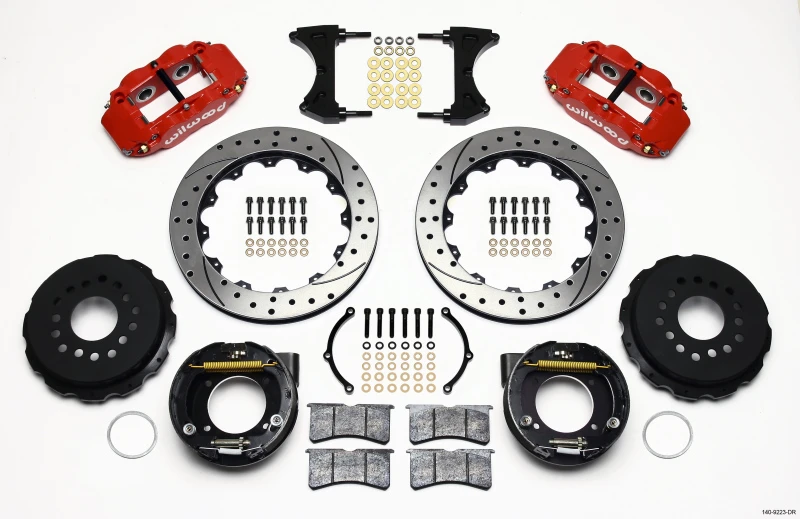 Wilwood Narrow Superlite 4R Hintere Bremse Kit 12,88 Zoll Bohrloch Rot Ford 8,8 mit 2,5 Zoll Versatz-5 Loch