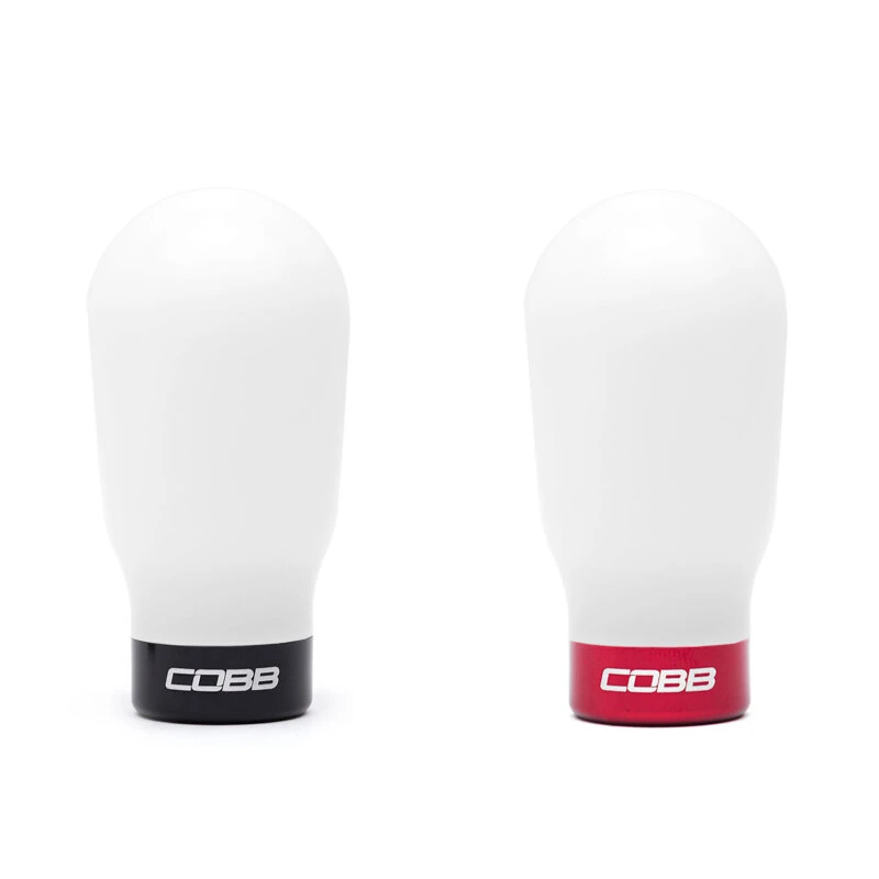 Cobb Mazda 6-Speed Tall Weighted COBB Shift Knob - White (Incl. Both Red + Blk Collars)
