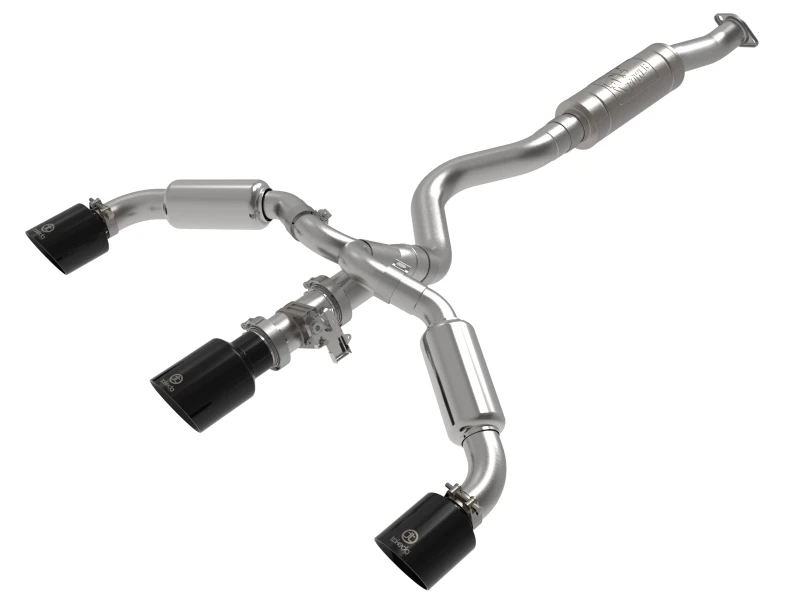 aFe 23-24 Toyota GR Corolla L3 1.6L (t) Gemini XV 3 Zoll auf 2-1/2 Zoll Kat-Abgasanlage mit schwarzen Endrohren