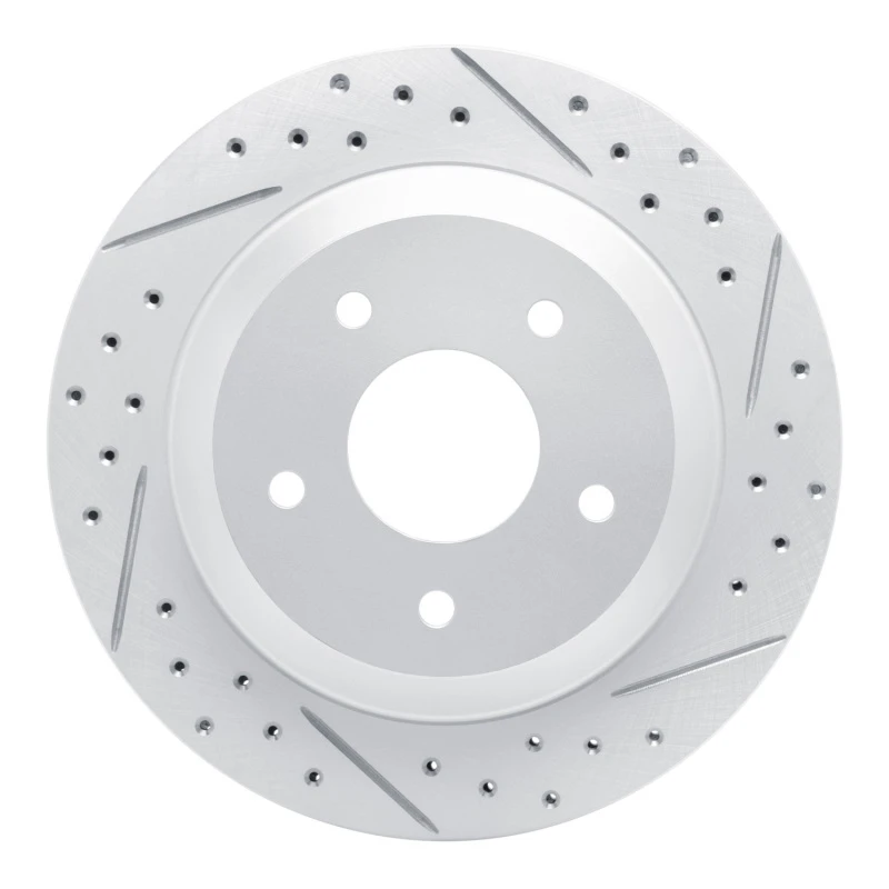DFC 88-94 Chevrolet Corvette Front Right Drilled & Slotted Geoperformance Rotor