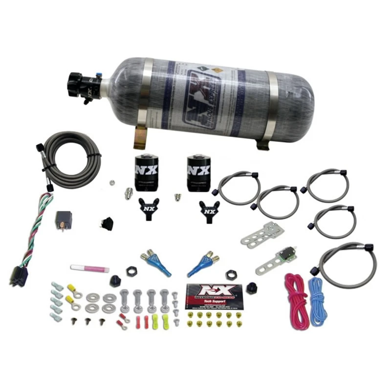 Nitrous Express Dual-Düsen-Sport-Compact-Nitrous-Kit (35-50-75HP) mit 12lb-Flasche