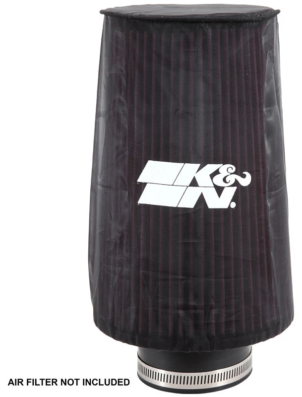 K&N Universeller Runder Verjüngter Filter-Wrap - Schwarz - 6 Zoll Basis-ID x 4,625 Zoll Ober-ID x 9 Zoll Höhe