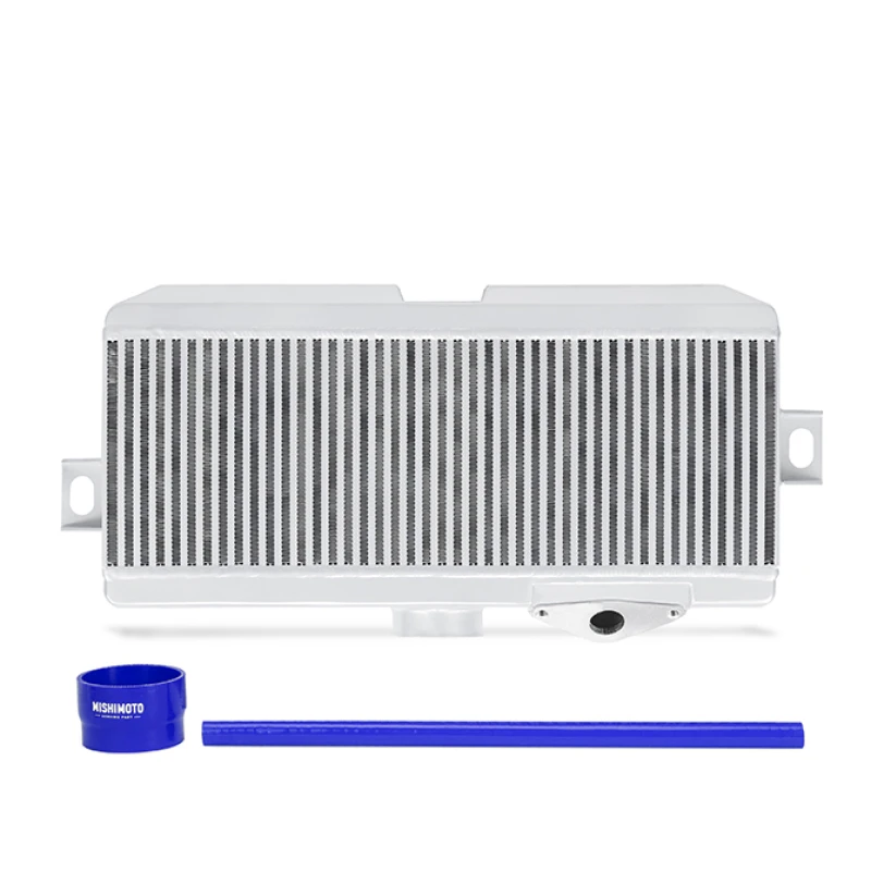 Mishimoto Top-Mount Intercooler Kit - Pulverbeschichtet Silber & Blau Schläuche für Subaru 08-15 WRX STi