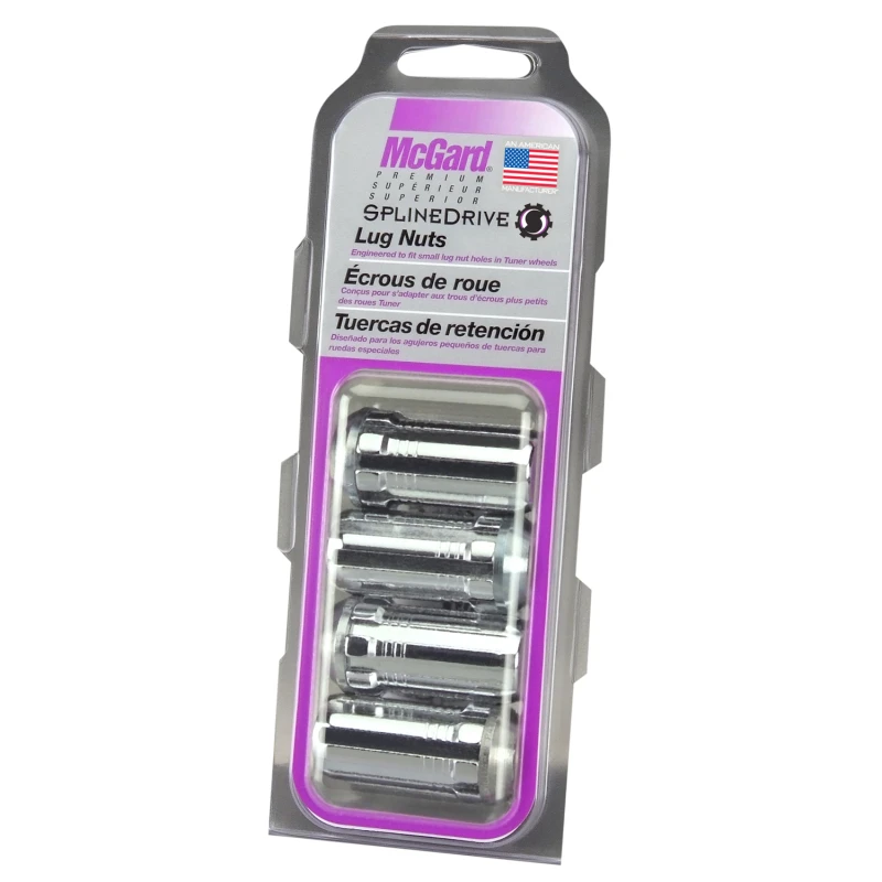 McGard SplineDrive Radschrauben (Kegelsitz) 1/2-20 / 1,60 Zoll Länge (4er-Pack) - Chrom (Werkzeug erforderlich)