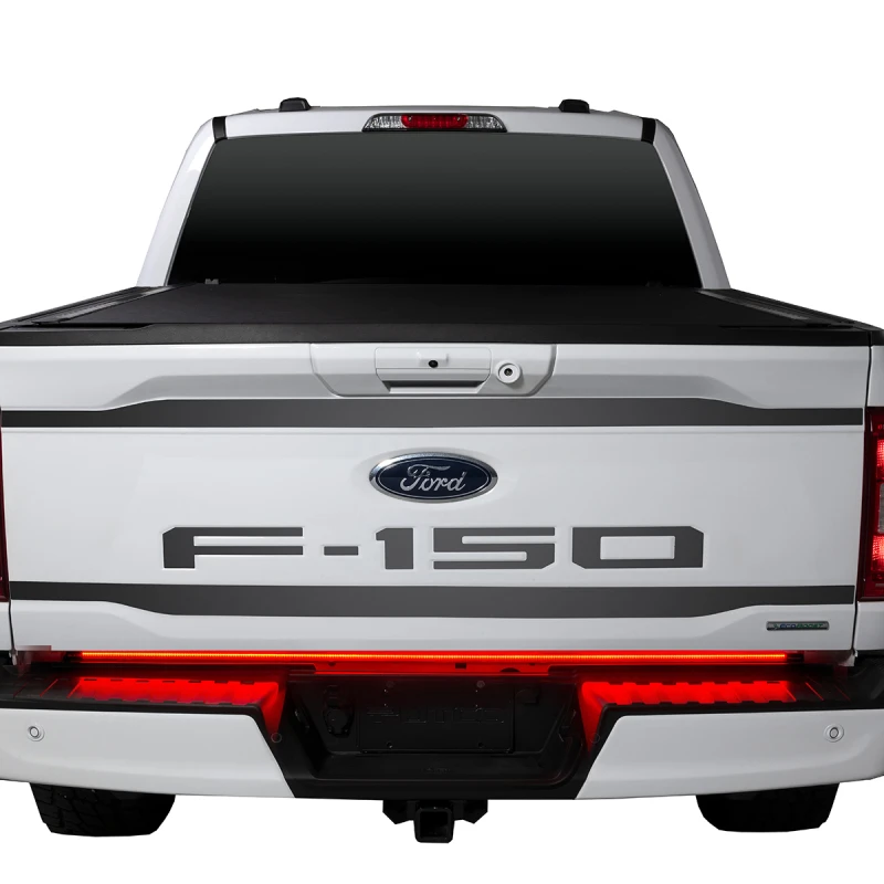 Putco 21-23 Ford F-150 60In Direct Fit Red Blade Kit Tailgate Bars w Factory LED Taillamps