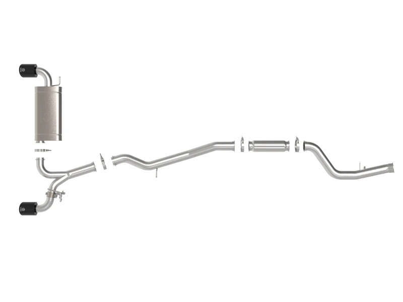 aFe POWER Takeda 2021 Toyota Supra 2.0L (t) 2,5-3 Zoll 304 SS CB Auspuff mit schwarzen Endrohren