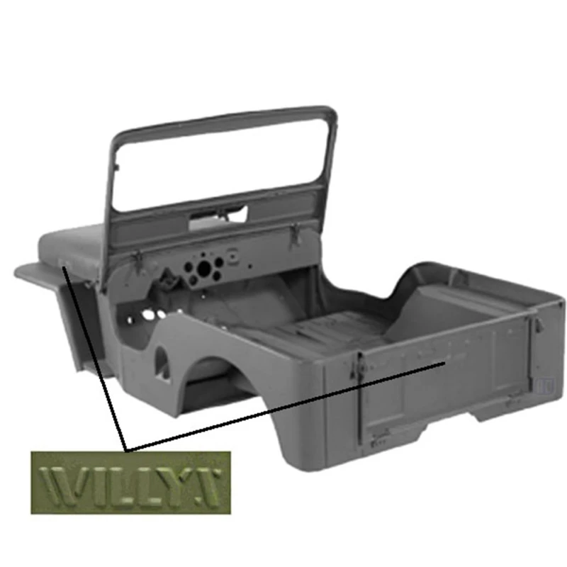 Omix Karosserie-Schalen-Kit mit Willys-Schriftzug 49-53 Willys CJ3A