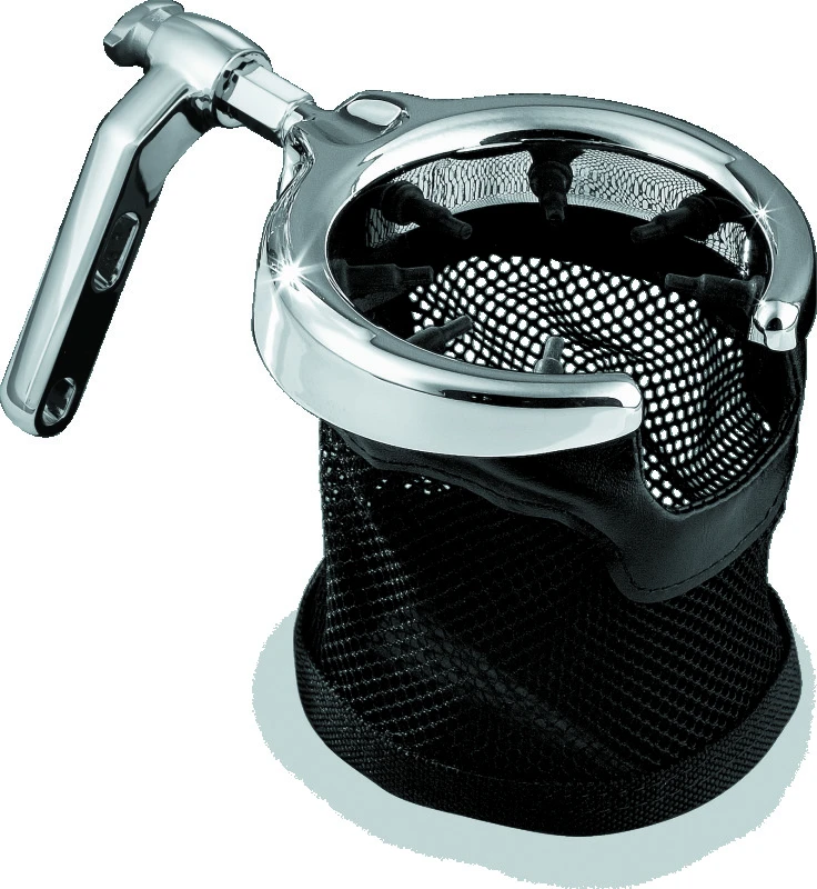 Kuryakyn Drink Holder Mesh Basket with Perch Mount Universal Chrome