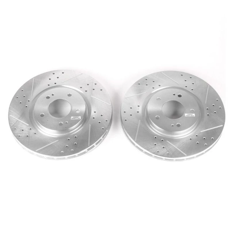 Power Stop Front Evolution Drilled & Slotted Rotors - Pair for 03-06 Mitsubishi Lancer