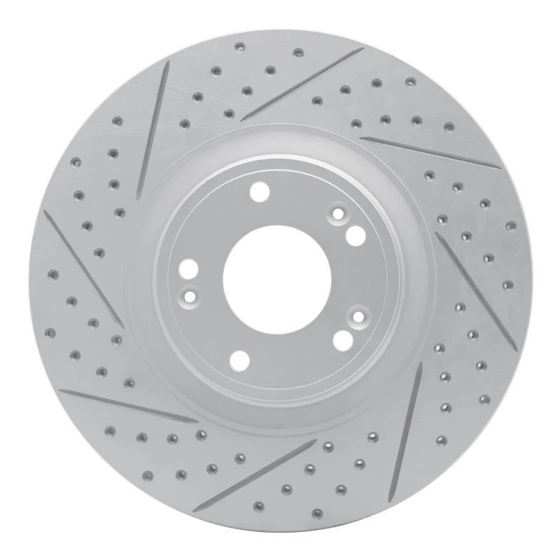 DFC 09-14 Hyundai Genesis Sedan Front Left Drilled & Slotted Geoperformance Rotor