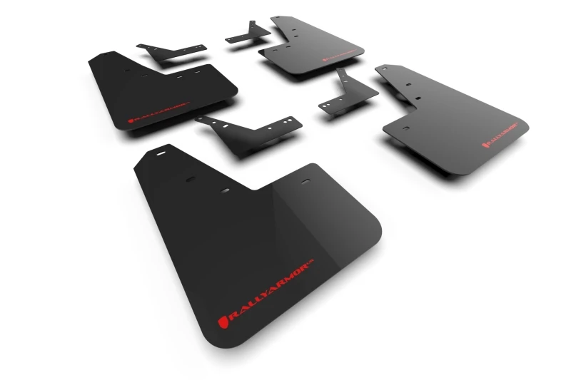 Rally Armor Black UR Mud Flap with Red Logo for 21-25 Dodge Ram 1500 TRX