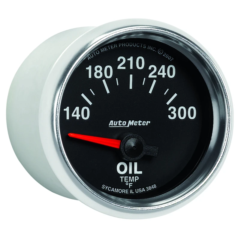 Autometer GS 52mm 140-300 Deg F Short Sweep Electronic Oil Temperature Gauge