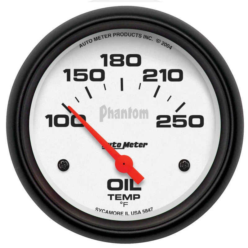 AutoMeter Gauge Oil Temp 2-5/8in. 100-250 Deg. F Electric Phantom
