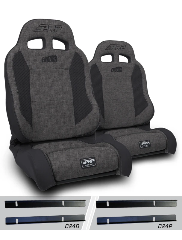 PRP 03-06 Jeep Wrangler TJ Enduro Elite Suspension Seat Trek Edition - Gray (Pair)