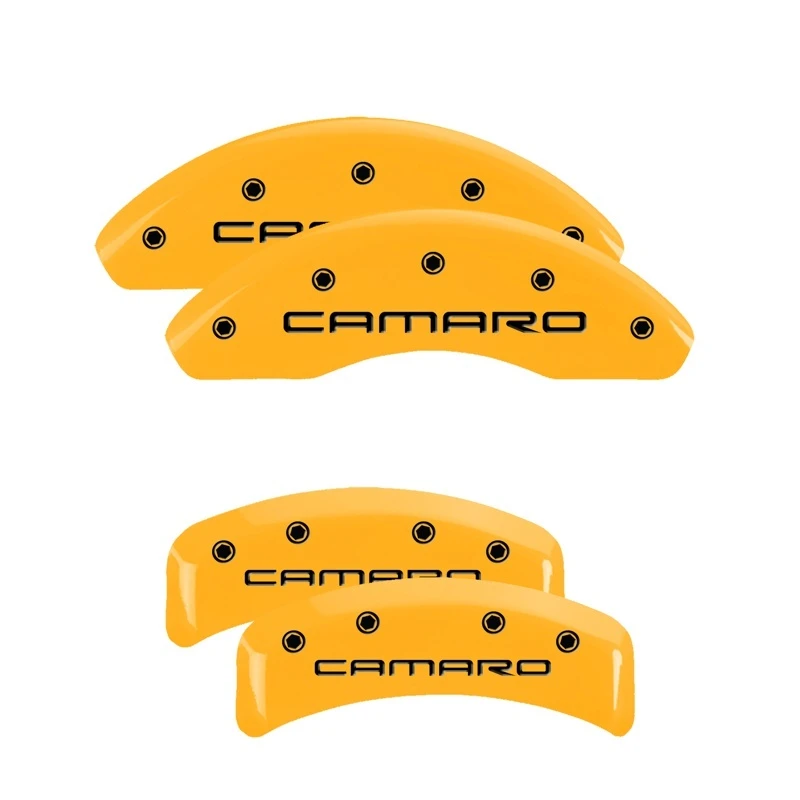 MGP 4 Bremse Caliper Abdeckungen Graviert V & H Gen 4/Camaro Gelb Finish Schwarze Char 1997 Chevrolet Camaro