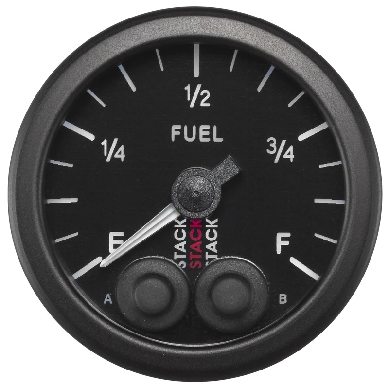 Autometer Stack 52mm 0-280 Ohm programmierbarer Pro-Control-Kraftstoffstandanzeige - Schwarz