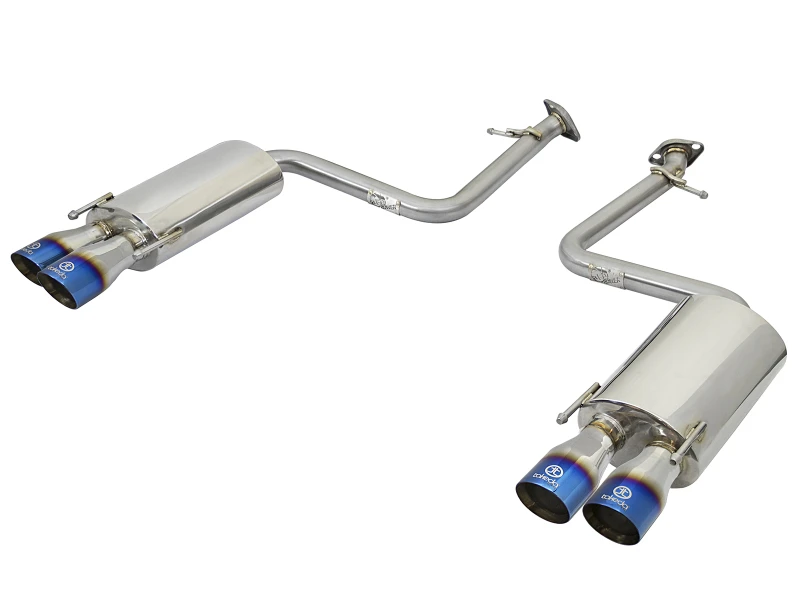 aFe Takeda 16-17 Lexus RC 200T 2.0L (t) 2in. SS Axle-Back Auspuffanlage mit polierten blauen Endstücken